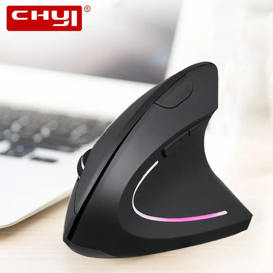 Mouse vertical ergonômico 2.4G sem fio para destros e canhotos, mouse óptico USB 6D para jogos de computador, para laptop e PC