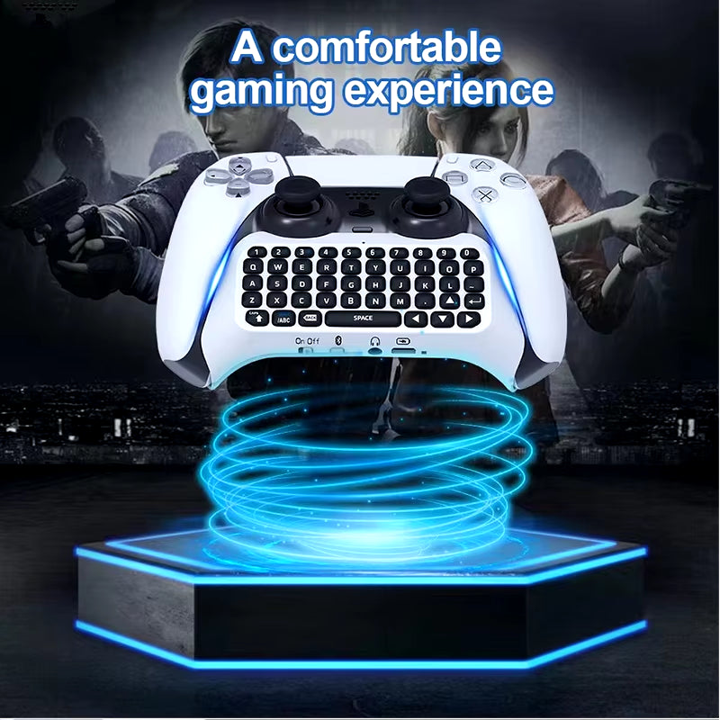 Teclado sem fio para controle de PS5, cabo Bluetooth, teclado externo para Playstation 5, teclado Bluetooth para chatpad
