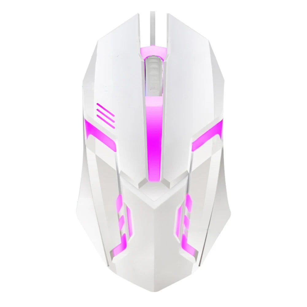 Mouse com fio USB E-Sports, mouse gamer LED colorido com fio de 5000 DPI, mouse óptico com fio para jogos, para desktop, laptop, PC, computador