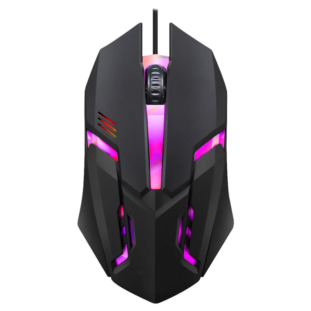 Mouse com fio USB E-Sports, mouse gamer LED colorido com fio de 5000 DPI, mouse óptico com fio para jogos, para desktop, laptop, PC, computador