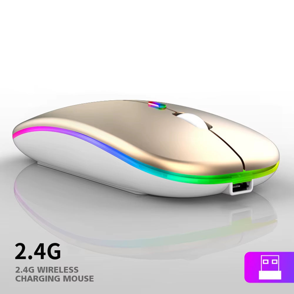 Mouse Sem Fio Recarregável Luminoso 2.4G USB Tablet Telefone Computador Bluetooth Sem Fio Mouse Portátil Gamer