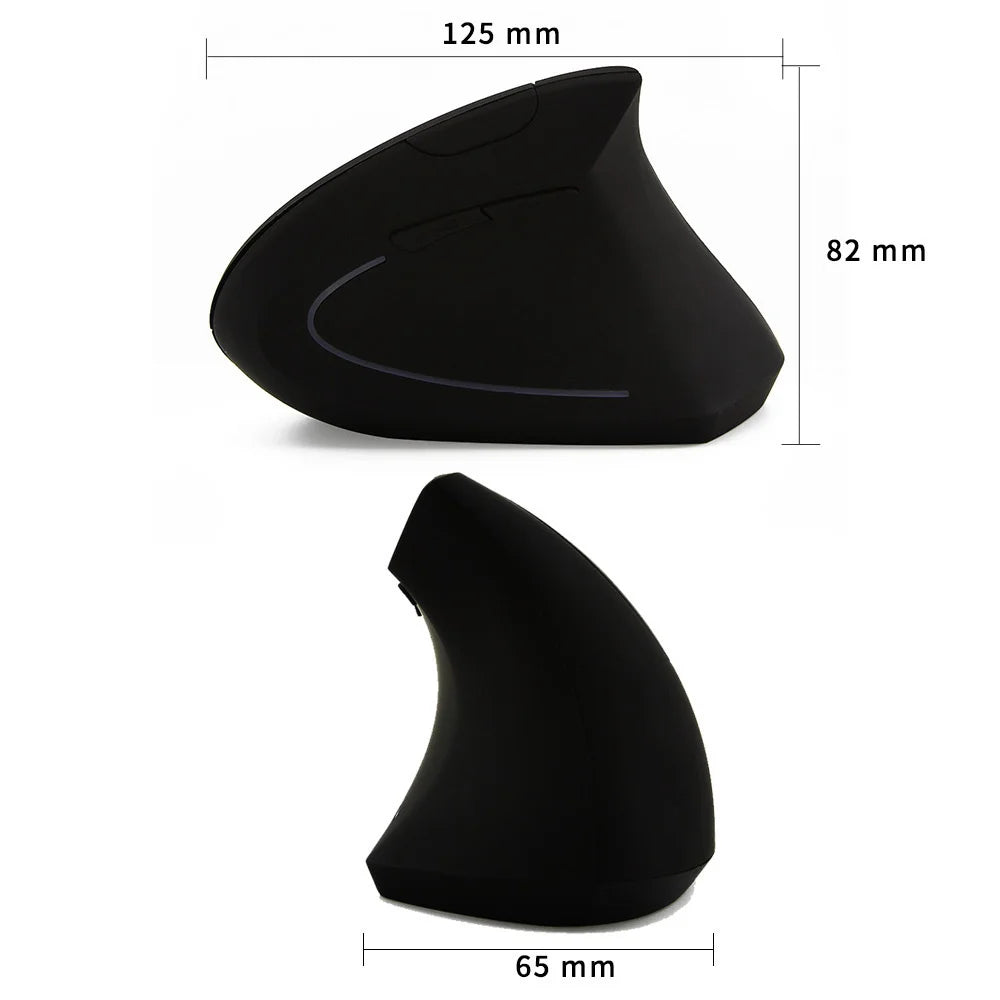 Mouse vertical ergonômico 2.4G sem fio para destros e canhotos, mouse óptico USB 6D para jogos de computador, para laptop e PC