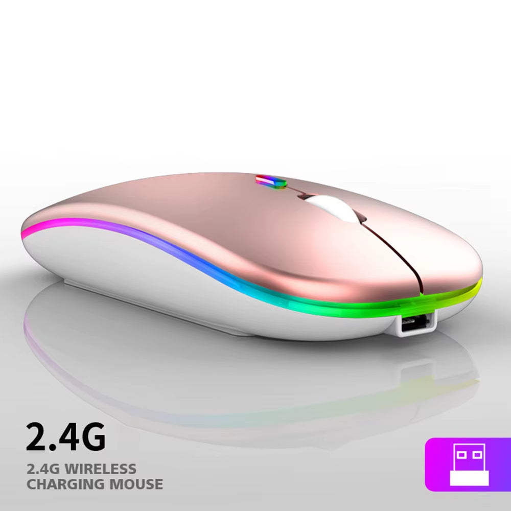 Mouse Sem Fio Recarregável Luminoso 2.4G USB Tablet Telefone Computador Bluetooth Sem Fio Mouse Portátil Gamer