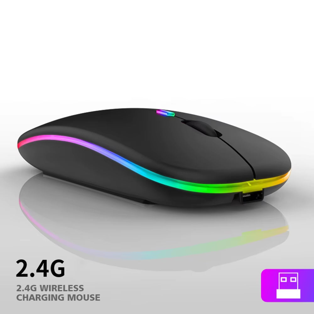 Mouse Sem Fio Recarregável Luminoso 2.4G USB Tablet Telefone Computador Bluetooth Sem Fio Mouse Portátil Gamer