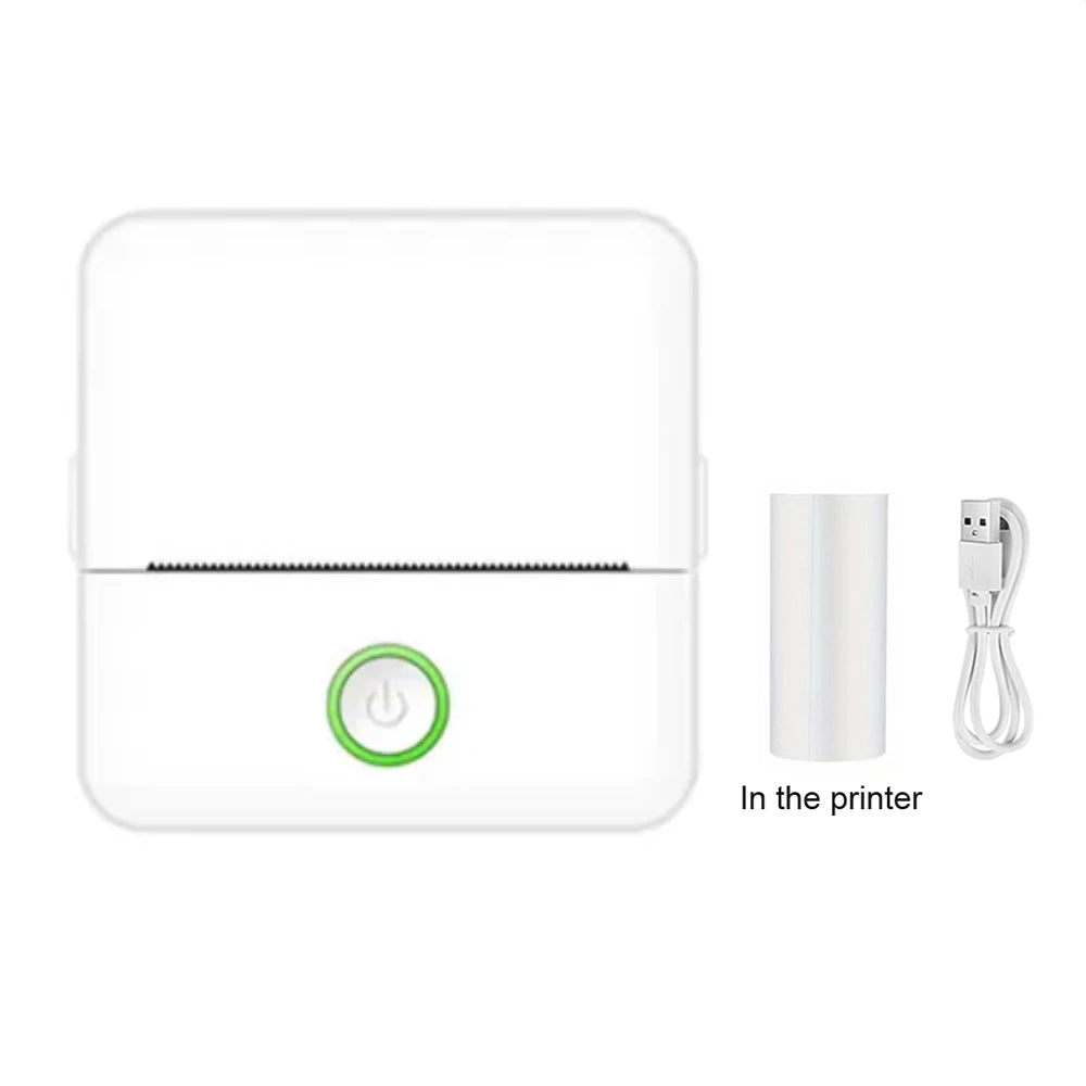 Mini impressora, fabricante de adesivos sem tinta, impressora de bolso pequena com corte gratuito, impressora térmica portátil para diário fotográfico, anotações e memorandos