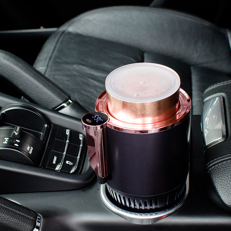 2 em 1 aquecedor de carro com copo de resfriamento 12V suporte de copo inteligente para carro com visor digital de temperatura aquecedor de copo refrigerador mini refrigerador de carro