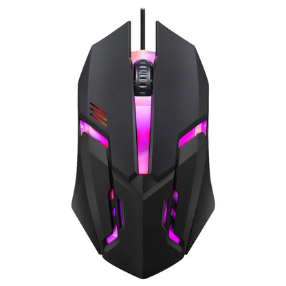 Mouse com fio USB E-Sports, mouse gamer LED colorido com fio de 5000 DPI, mouse óptico com fio para jogos, para desktop, laptop, PC, computador