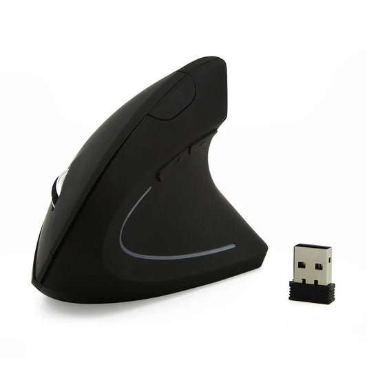 Mouse vertical ergonômico 2.4G sem fio para destros e canhotos, mouse óptico USB 6D para jogos de computador, para laptop e PC
