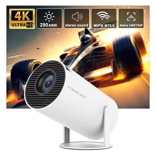 Projetor HY300 Pro 4K Android 11 Dual Wifi6 290ANSI Allwinner H713 BT5.0 1080P 1280*720P Home Cinema Projetor Externo