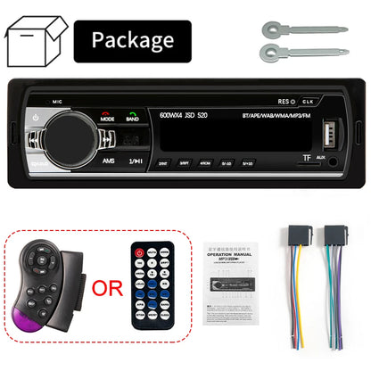 Rádio automotivo 1 Din estéreo digital Bluetooth MP3 player 60Wx4 FM rádio estéreo áudio música USB/SD com entrada auxiliar no painel