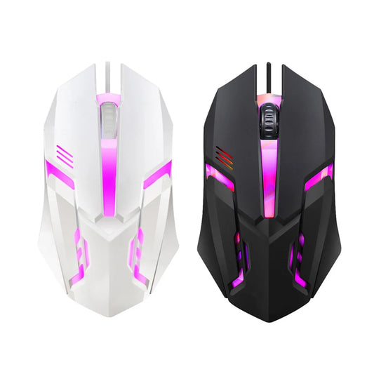 Mouse com fio USB E-Sports, mouse gamer LED colorido com fio de 5000 DPI, mouse óptico com fio para jogos, para desktop, laptop, PC, computador