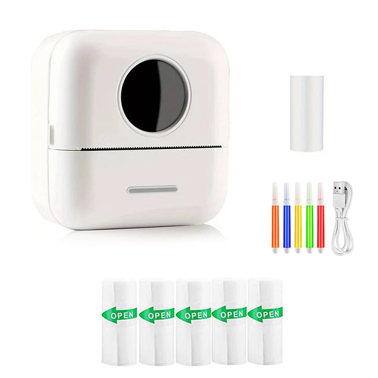 Mini impressora, fabricante de adesivos sem tinta, impressora de bolso pequena com corte gratuito, impressora térmica portátil para diário fotográfico, anotações e memorandos