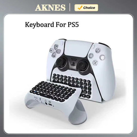 Teclado sem fio para controle de PS5, cabo Bluetooth, teclado externo para Playstation 5, teclado Bluetooth para chatpad
