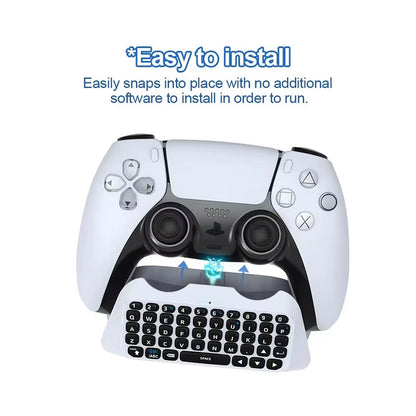 Teclado sem fio para controle de PS5, cabo Bluetooth, teclado externo para Playstation 5, teclado Bluetooth para chatpad